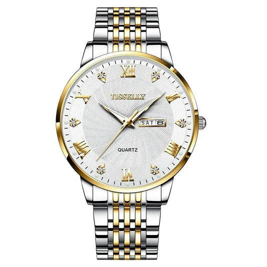 Luxury Two Tone Men’s Watch – Tisselly T098 | Stainless Steel & Quartz - J store